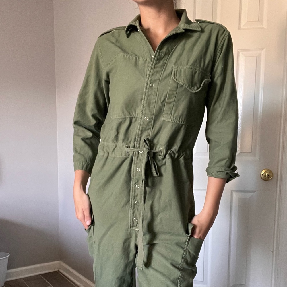 Green Utility Boiler Suit Army Flight Jumpsuit Citizens of Humanity Extra Small